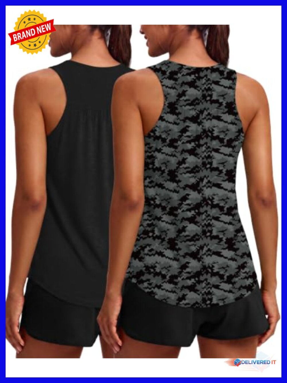 2 Pack Racerback Tank Tops Women Athletic Scoop Neck Sleeveless Moisture